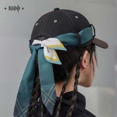 Genshin Impact Kinich Impression Ribbon Tie Denim Baseball Cap