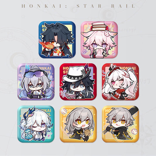 Honkai: Star Rail Square Cartoon Badges