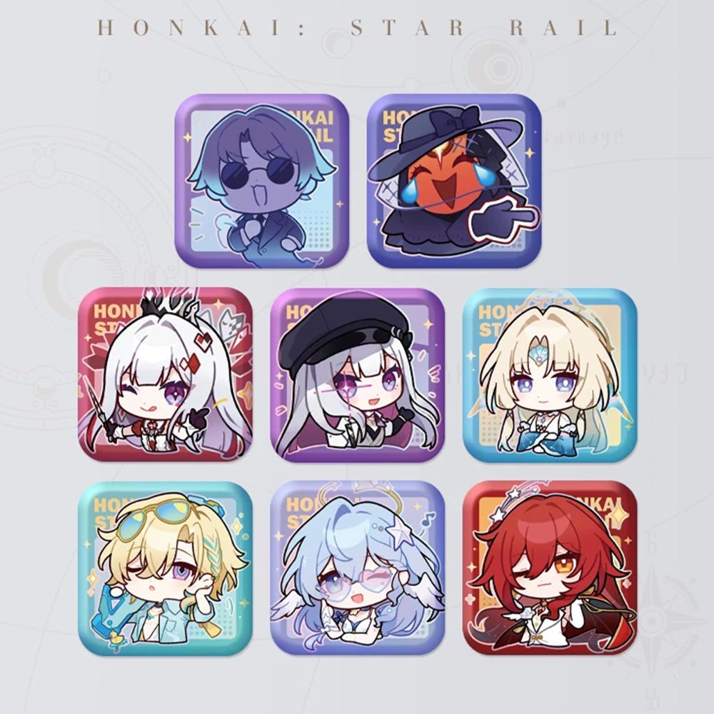 Honkai: Star Rail Square Cartoon Badges