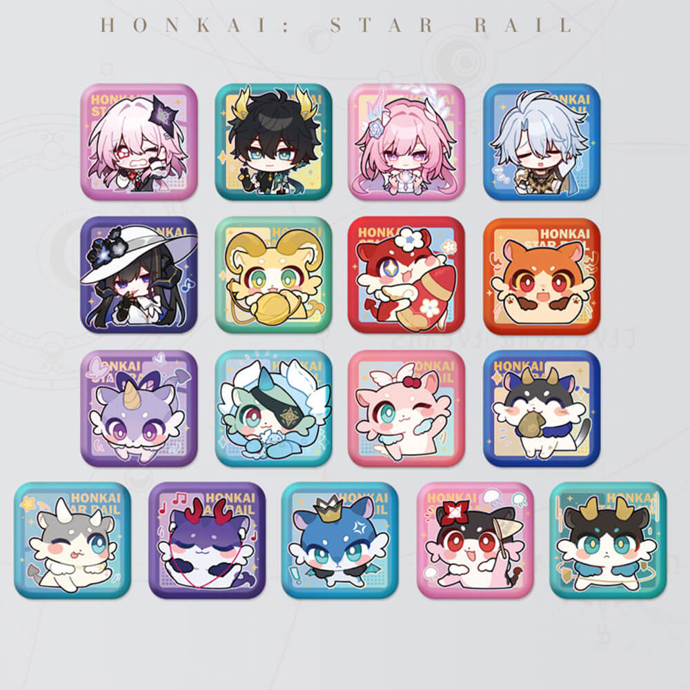 Honkai: Star Rail Square Cartoon Badges