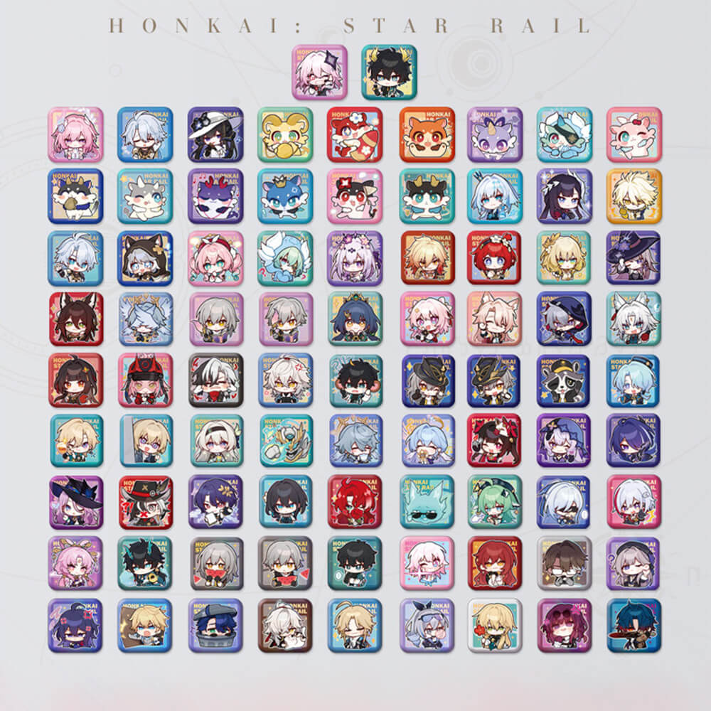 Honkai: Star Rail Square Cartoon Badges