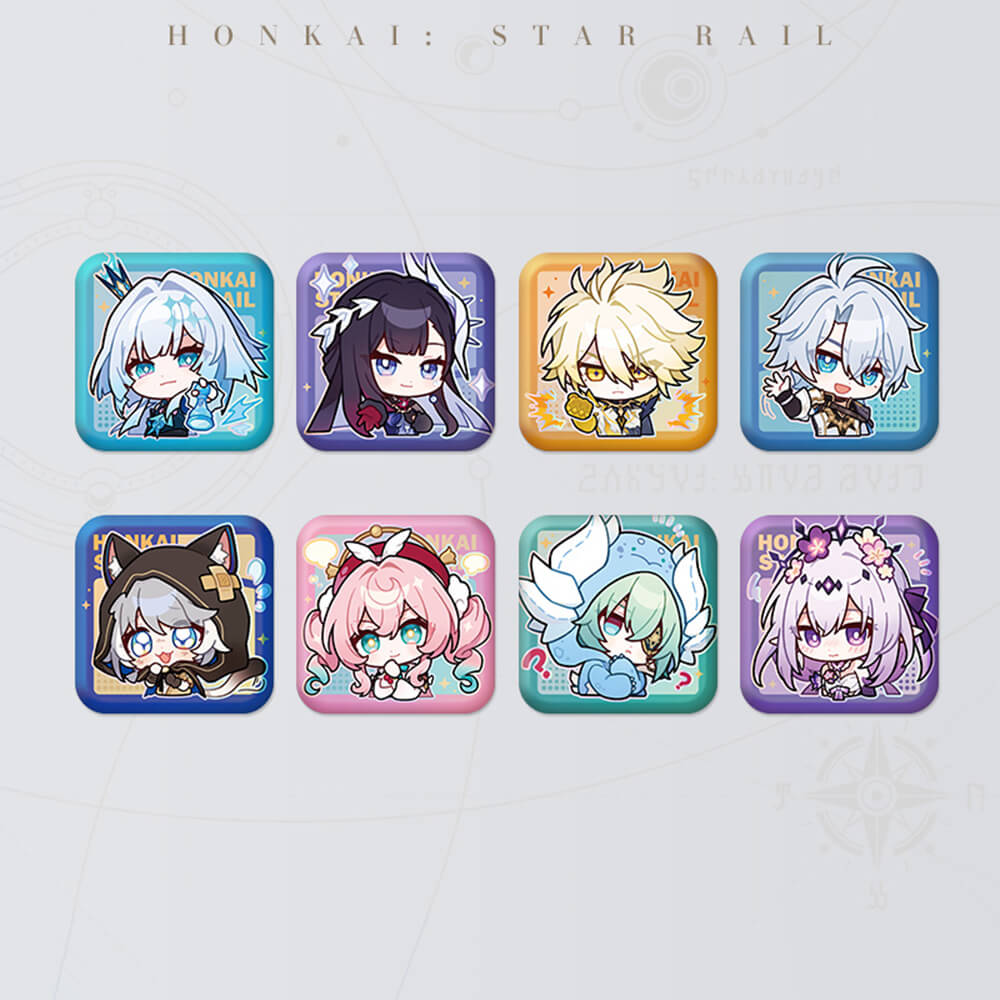 Honkai: Star Rail Square Cartoon Badges