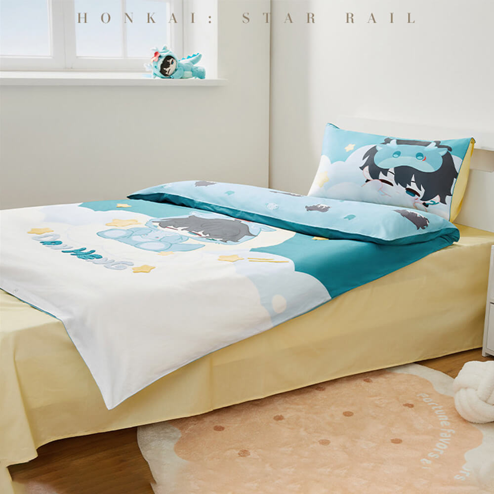 Honkai: Star Rail Boys Dormitory Q Version Home Series Dan Heng Bedding Set