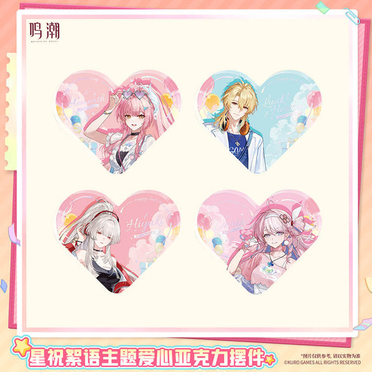 Wuthering Waves Pastel Wishes Themed Heart-Shaped Acrylic Ornament