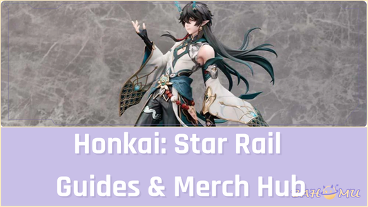 A collection of Honkai Star Rail figures and merchandise from Bahomu, including Dan Heng, Kafka, and Jing Yuan.