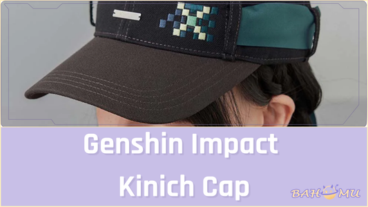 Genshin Impact Kinich Impression Ribbon Tie Denim Baseball Cap on a clean background