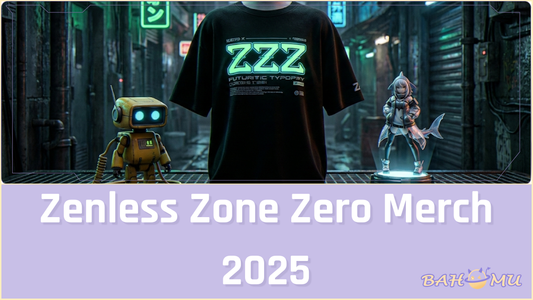 A stylized banner featuring Zenless Zone Zero streetwear, a neon Bangboo charger, and the Ellen Joe figure against a New Eridu cityscape background with glitch effects.