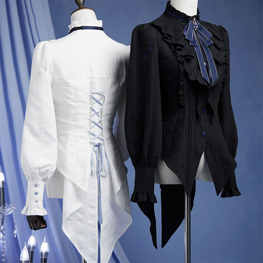 Genshin Impact Furina Impression Long-Sleeve Waisted Blouse
