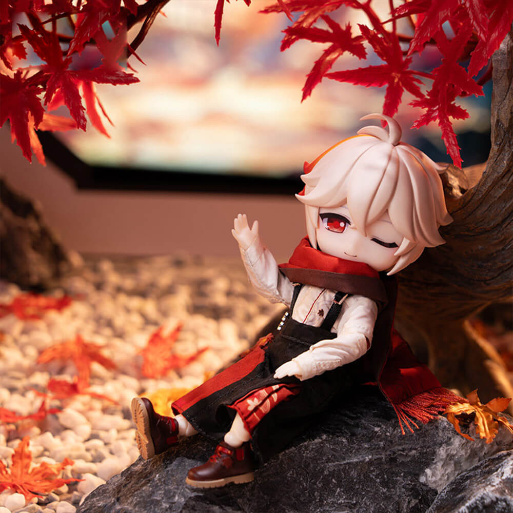 Genshin Impact Kaedehara Kazuha Action Figure Doll Outfit & Face Plate Set