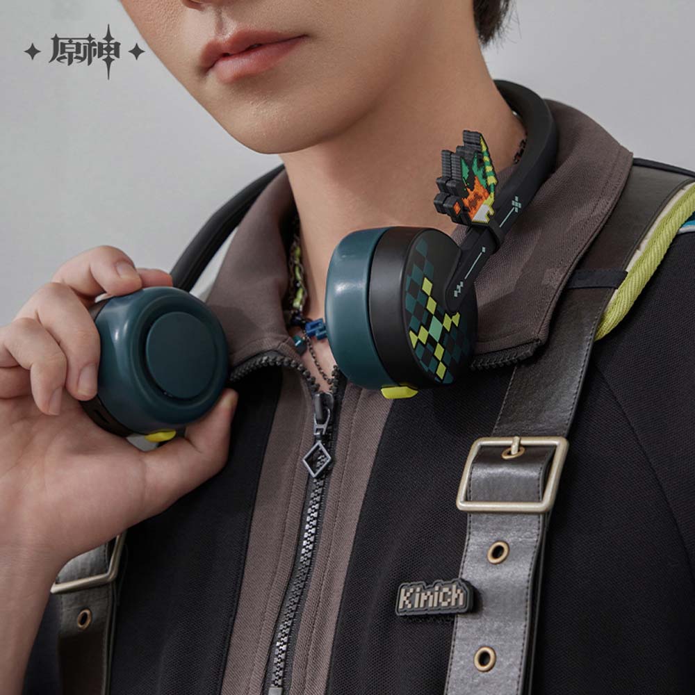 Genshin Impact Kinich Impression Leafless Hanging Neck Fan