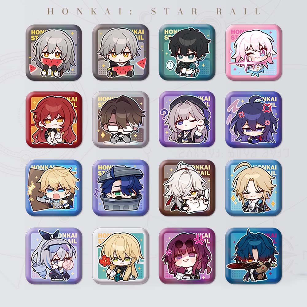 Honkai: Star Rail Square Cartoon Badges
