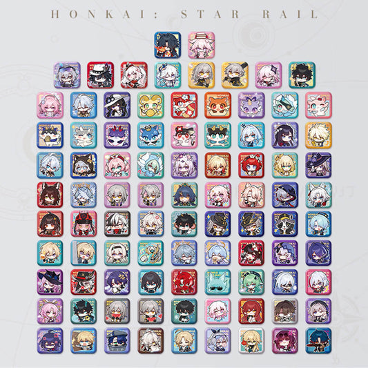 Honkai: Star Rail Square Cartoon Badges