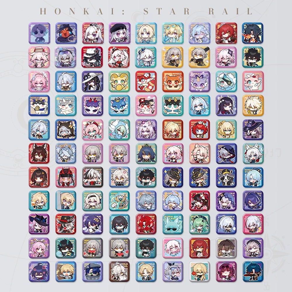 Honkai: Star Rail Square Cartoon Badges