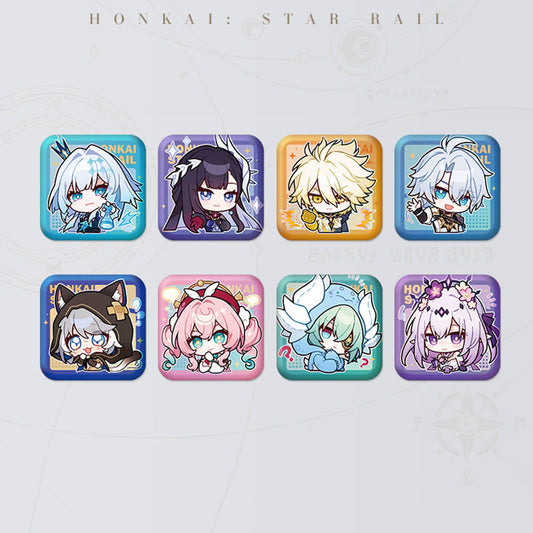 Honkai: Star Rail Square Cartoon Badges