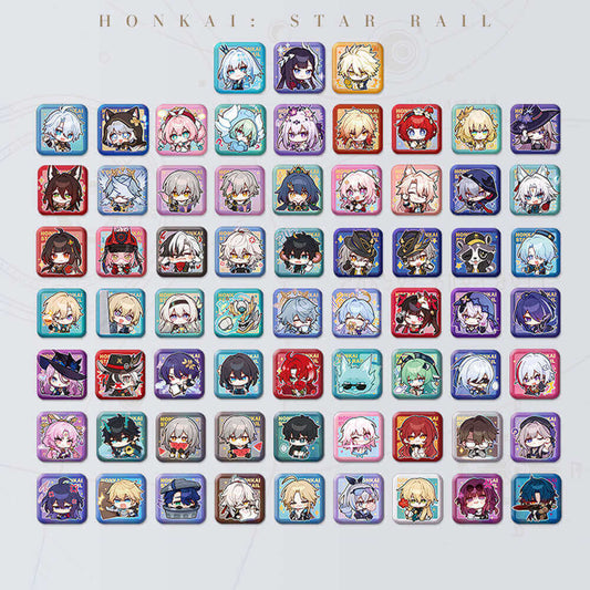 Honkai: Star Rail Square Cartoon Badges