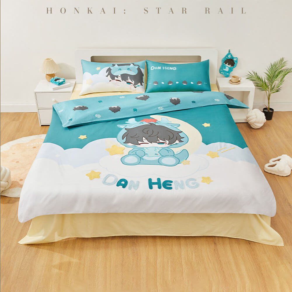 Honkai: Star Rail Boys Dormitory Q Version Home Series Dan Heng Bedding Set