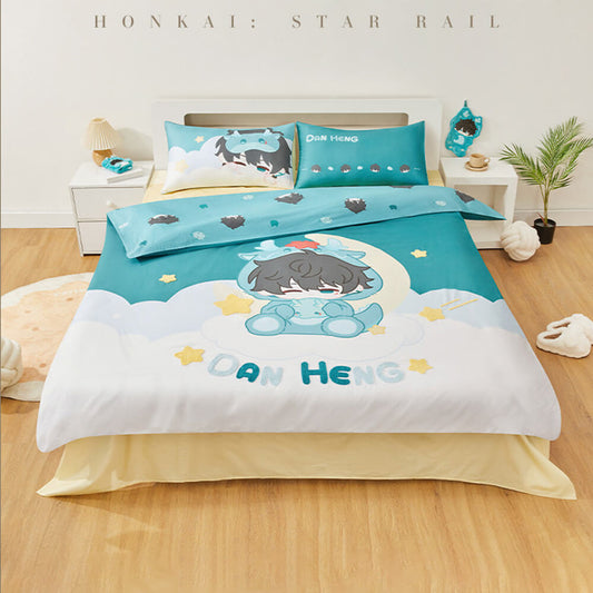Honkai: Star Rail Boys Dormitory Q Version Home Series Dan Heng Bedding Set