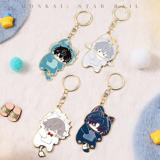 Honkai: Star Rail Boys Dormitory Series Q Version Metal Keychain
