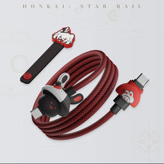 Honkai: Star Rail Straight Fire Unreal Banger Sparkle & Sparxie Series 100W Braided Charging Cable