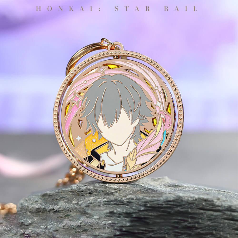 Honkai: Star Rail Trailblazer Writing Series Rotating Metal Keychain