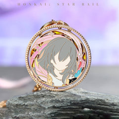Honkai: Star Rail Trailblazer Writing Series Rotating Metal Keychain