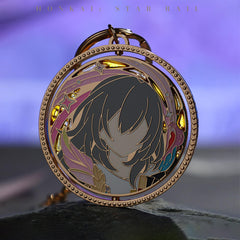 Honkai: Star Rail Trailblazer Writing Series Rotating Metal Keychain