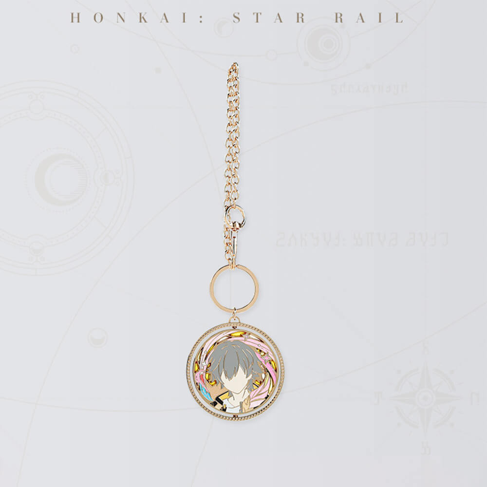 Honkai: Star Rail Trailblazer Writing Series Rotating Metal Keychain