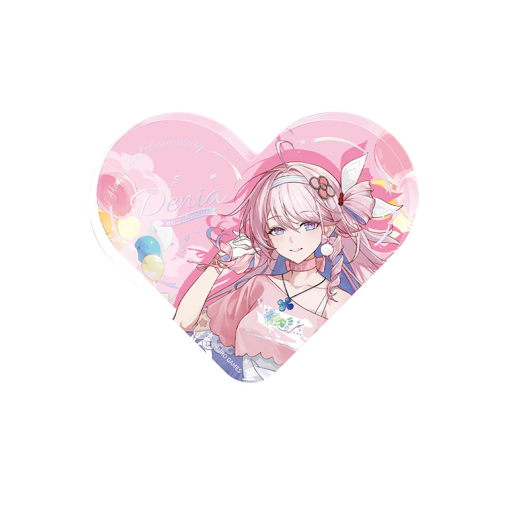 Wuthering Waves Pastel Wishes Themed Heart-Shaped Acrylic Ornament